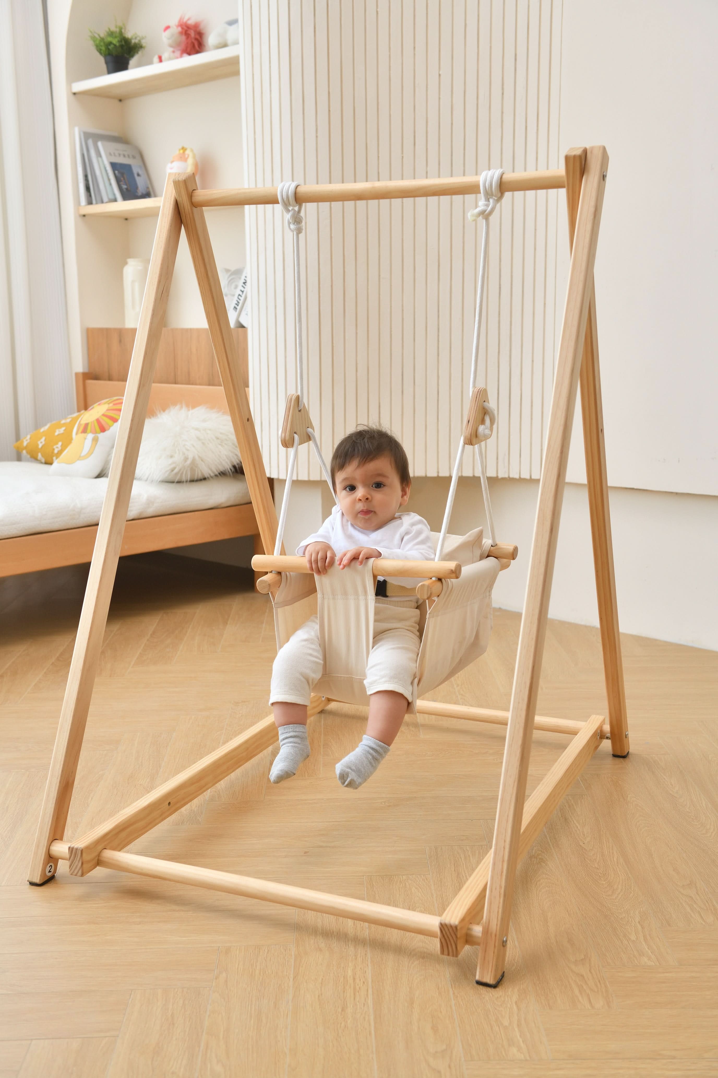 Furniture: Spruce | Foldable Baby Swing - Gray