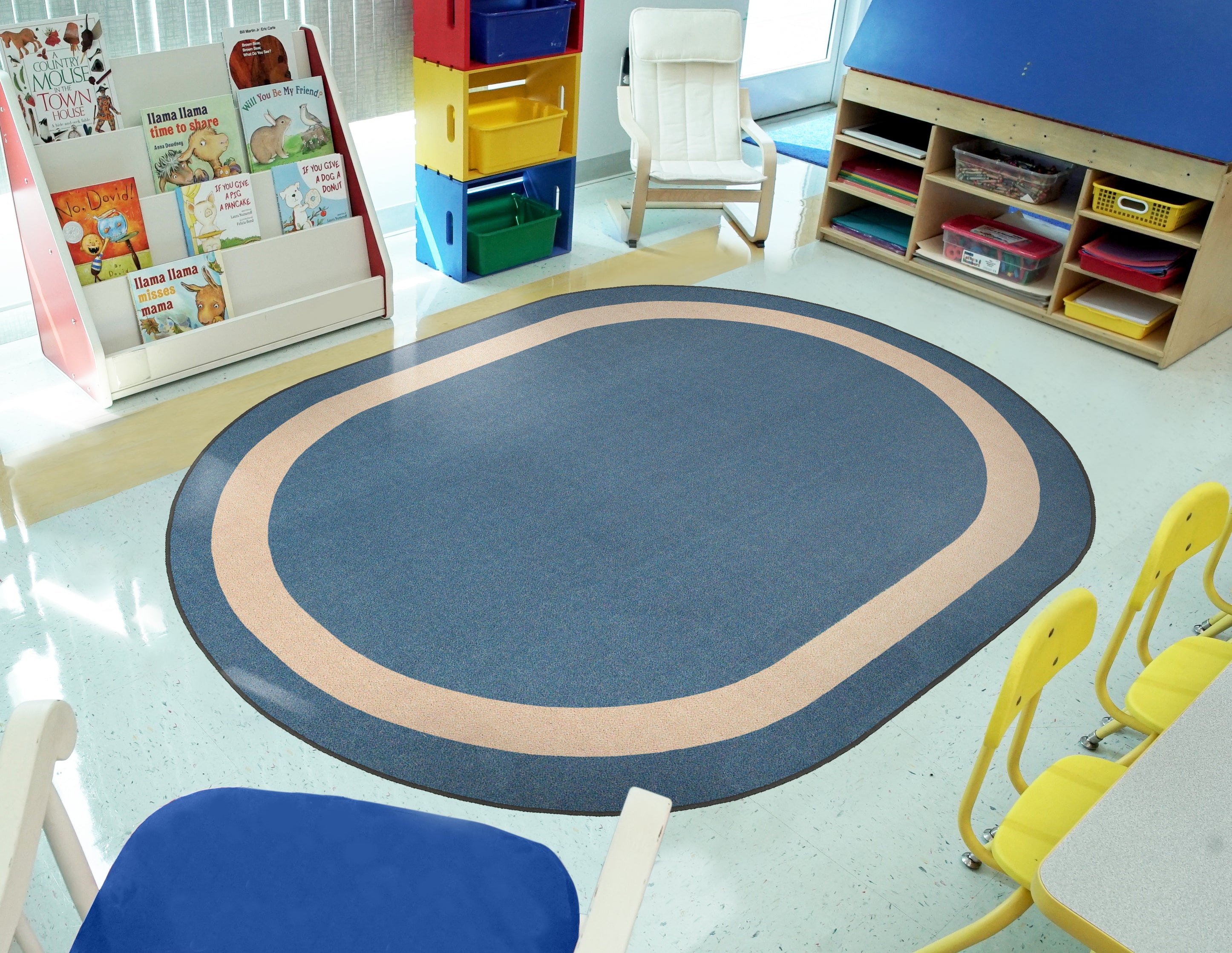Rugs: Walking on the Line Ellipse Rug