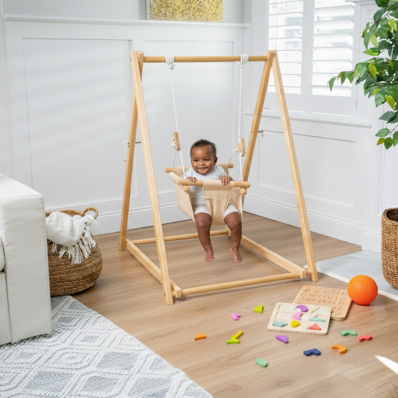 Furniture: Spruce | Foldable Baby Swing - Gray