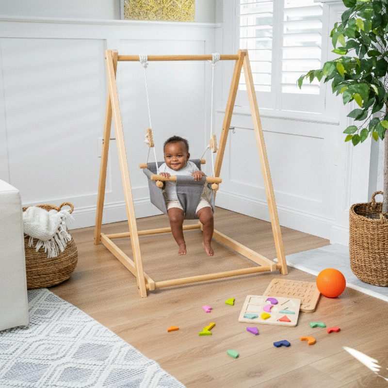 Furniture: Spruce | Foldable Baby Swing - Blue Wave