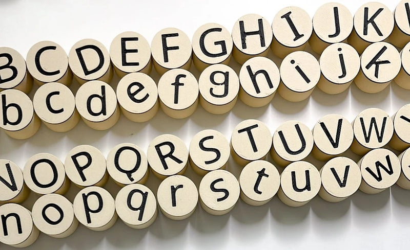Alphabet Dough Stamps – Uppercase & Lowercase Letters