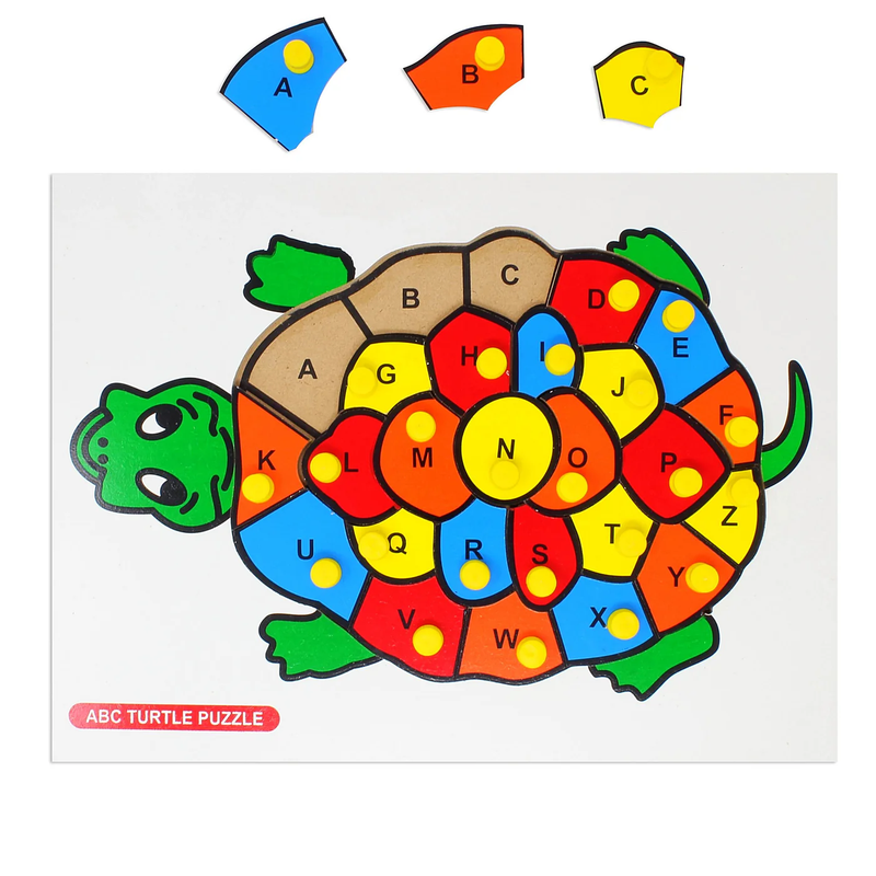 Alphabet A-Z puzzle - Turtle with Knobs