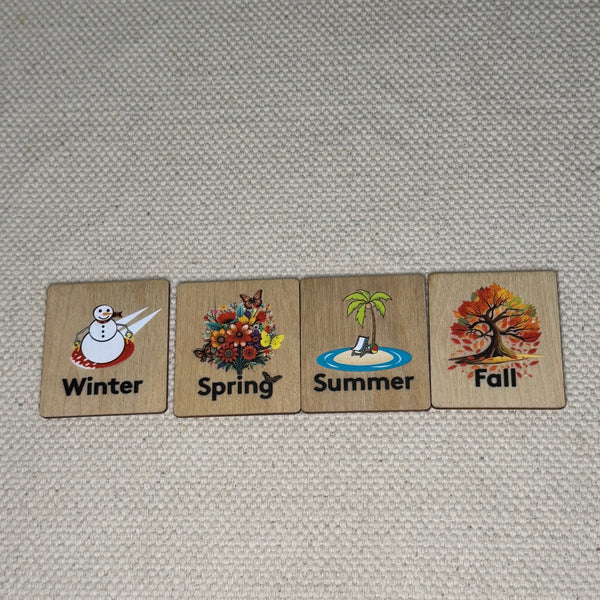 Large Language Labels Wooden Language Labels, 4 Seasons, 5 Senses, Syllables, Small, Medium ...