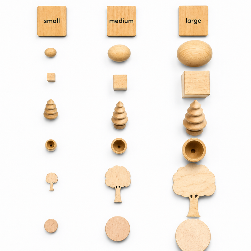 Small Medium Large All Wooden Set