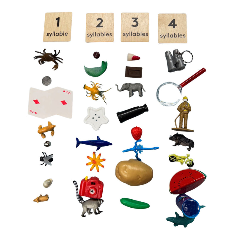 Bag Full of Objects: Syllable Count with Wooden Labels