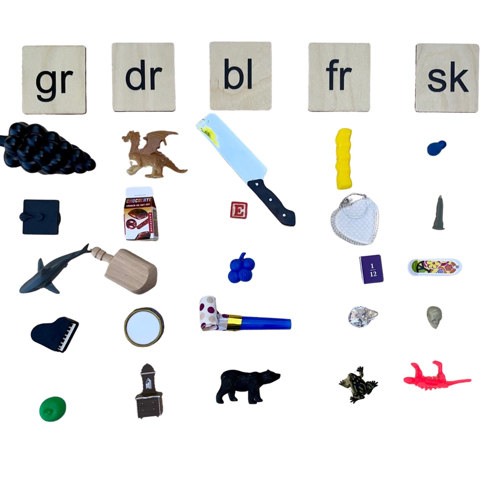 Bag Full of Blends Objects Kit (dr, bl, fr, sk, gr)  with Wooden Tiles