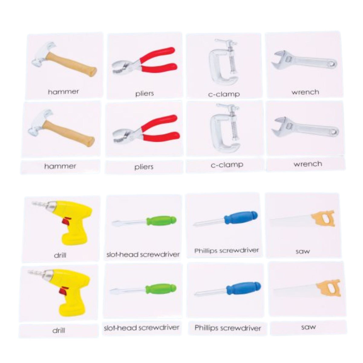 Tools 3-Part Laminated Cards Only