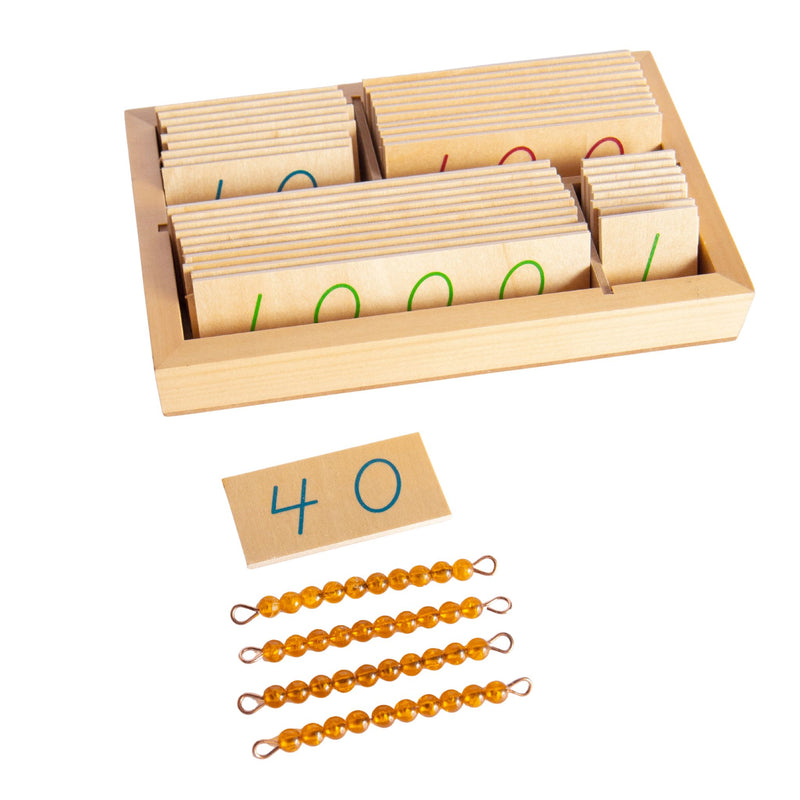 Wooden Large Decimal System Number Cards & Box