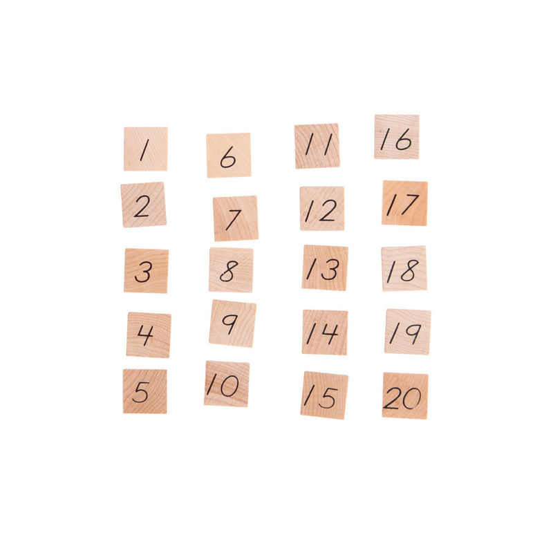Small Numeral Wood Tile Set 1-20