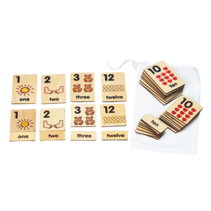 1-12 Numbers 3-Part Wood Tile Cards