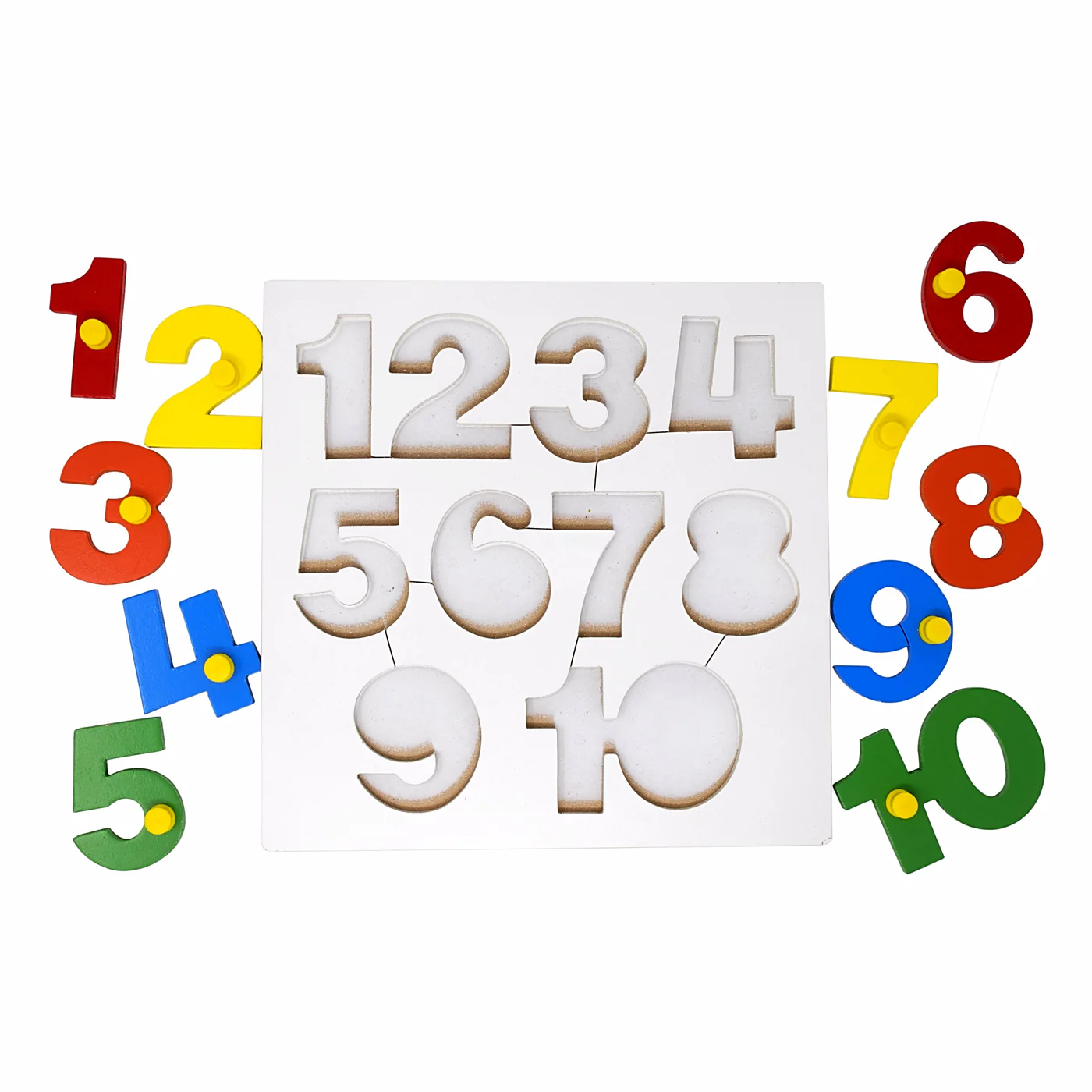 Number Inset Puzzle Board 1-10 with Knobs