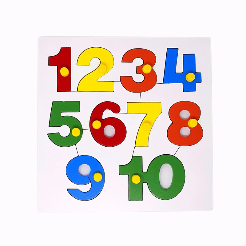 Number Inset Puzzle Board 1-10 with Knobs