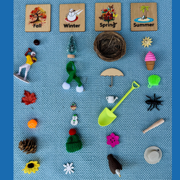 4 Seasons Object Sorting with Wooden Labels