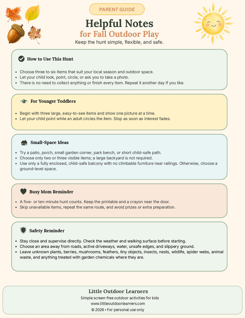 Fall Nature Exploration Free Printable Collection