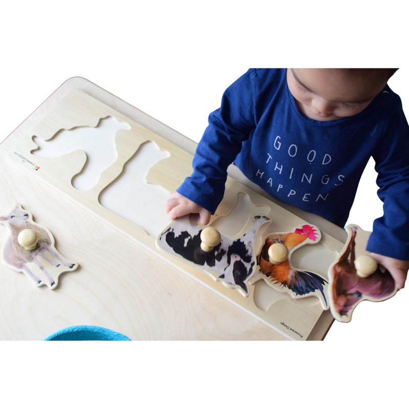 Baby/Toddler Puzzle: Giant Knobs Photo Images-Farm Animals