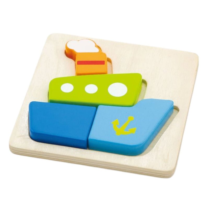 First Block Chunky Ship Wood Tray Puzzle