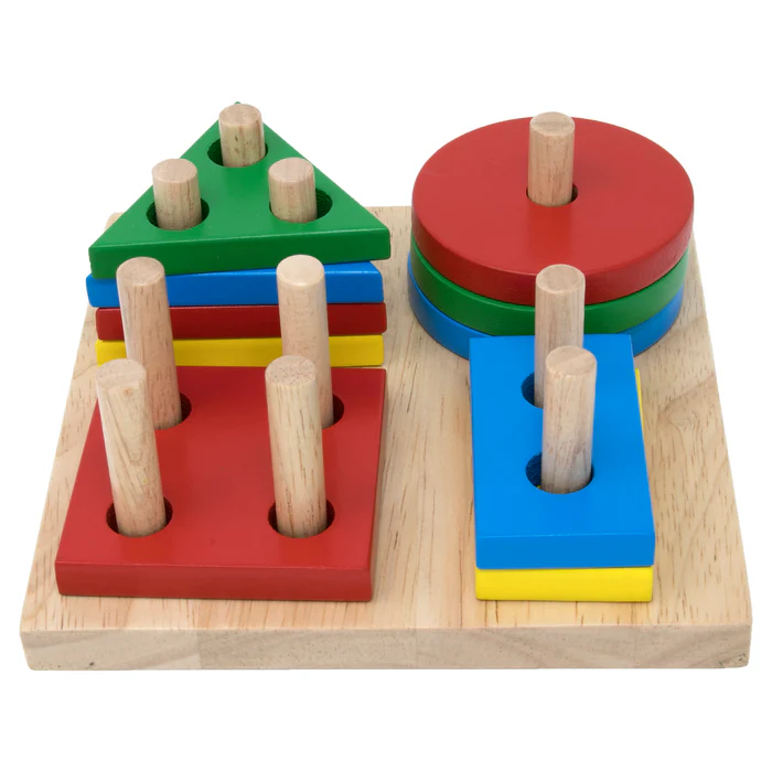 Stack and Sort Geometric Board (multi-pole)