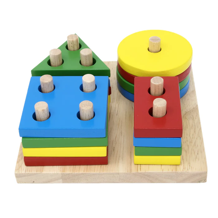 Stack and Sort Geometric Board (multi-pole)