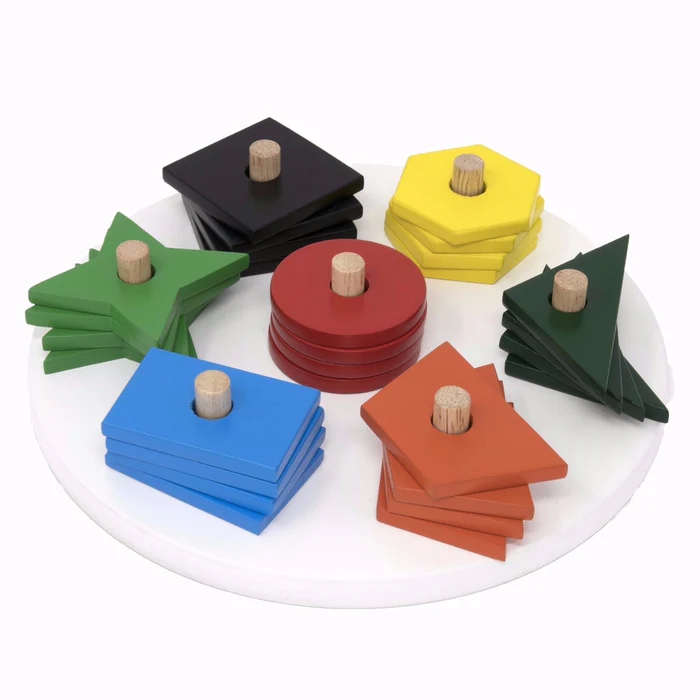 Multishape Stacking and Sorting Board (7 Shapes)
