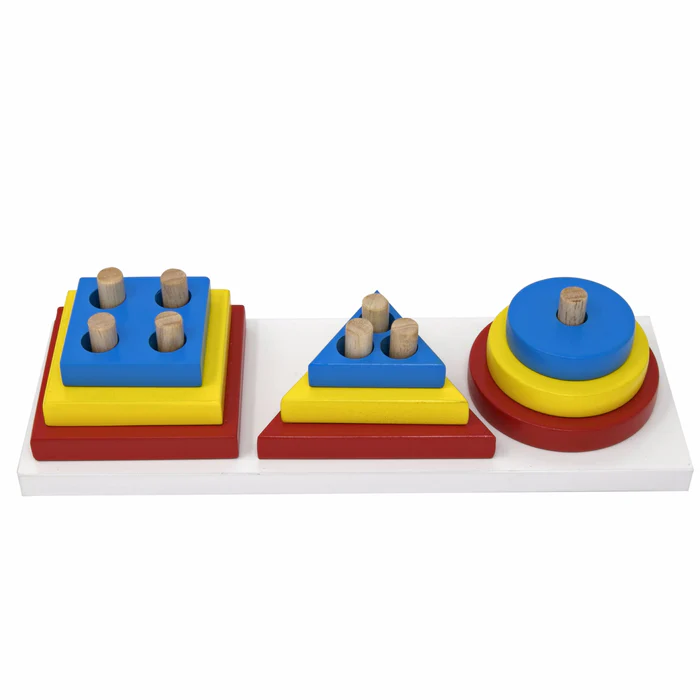 Stack and Sort Geometric Board (multi-pole)