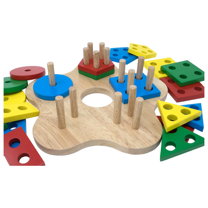 Stack and Sort Geometric Board (multi-pole)