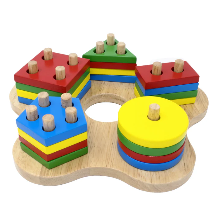 Stack and Sort Geometric Board (multi-pole)