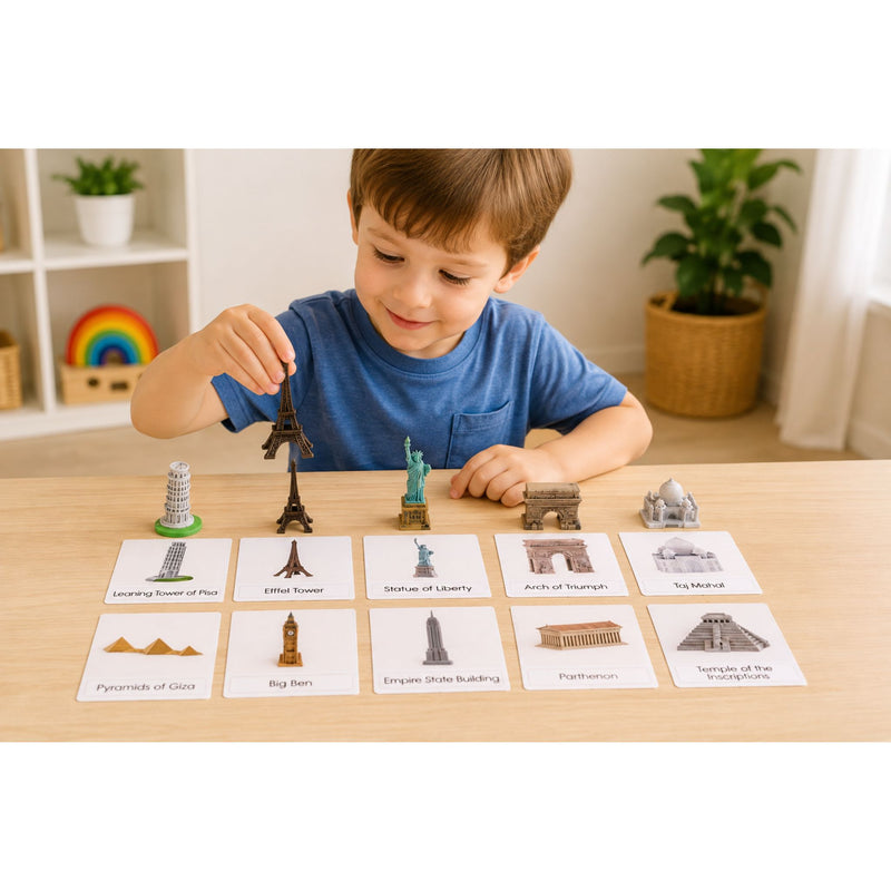 Around the World Landmarks Replicas Set 1 & Laminated 3-Part Cards