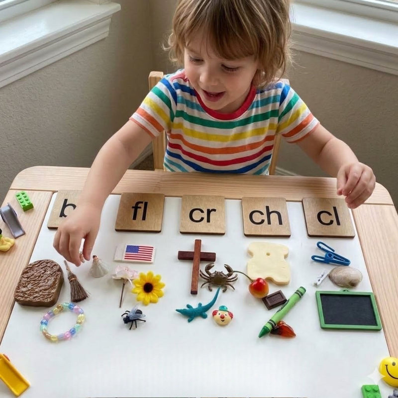 Bag Full of Blends & Digraphs Objects Kit (br,ch,cl,cr,fl)-With Wooden Tiles