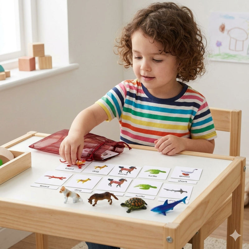 Classification Science: Vertebrates 3-Part Cards with Objects