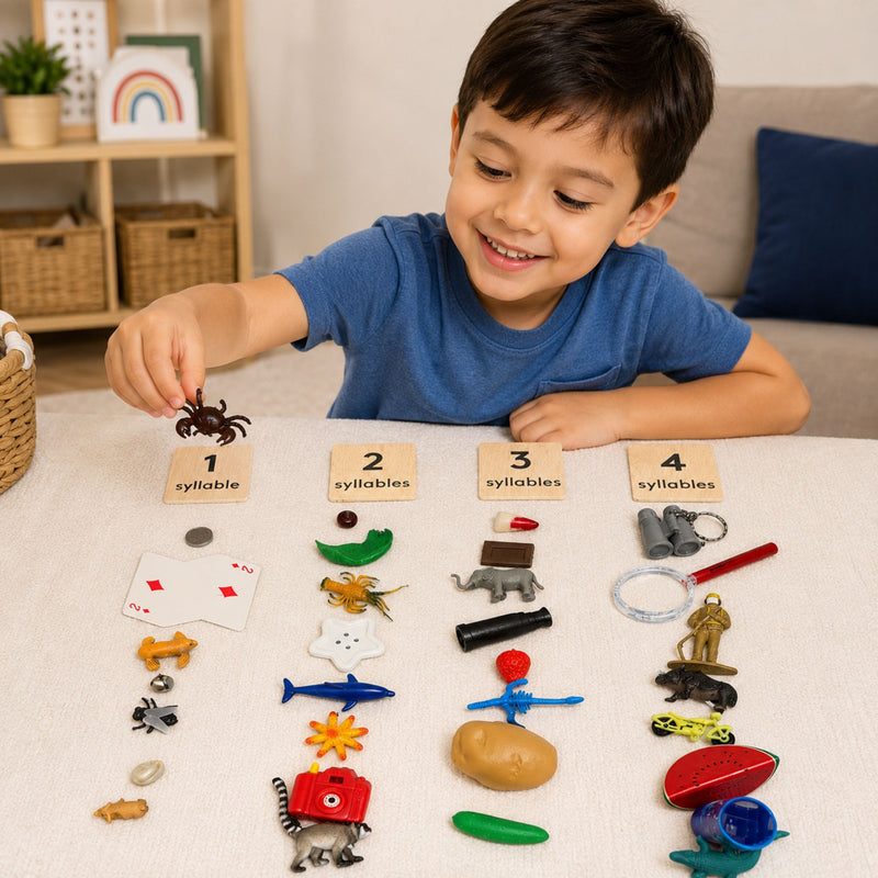 Bag Full of Objects: Syllable Count with Wooden Labels