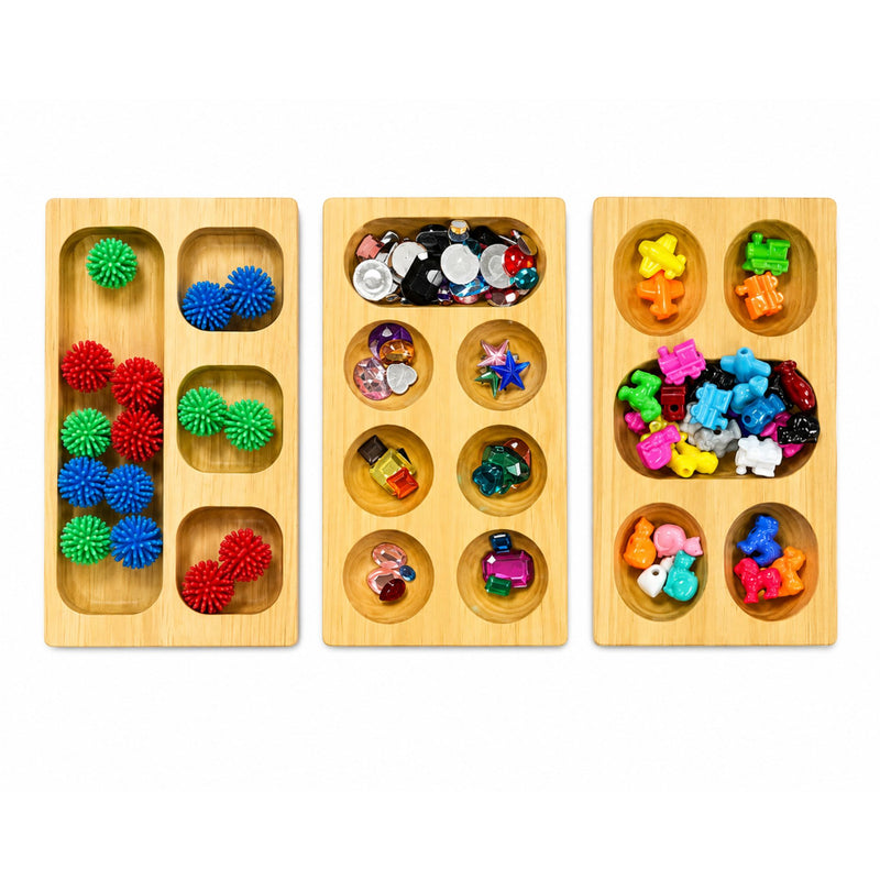 Sequential Wood Sorting Trays & Accessories Kit