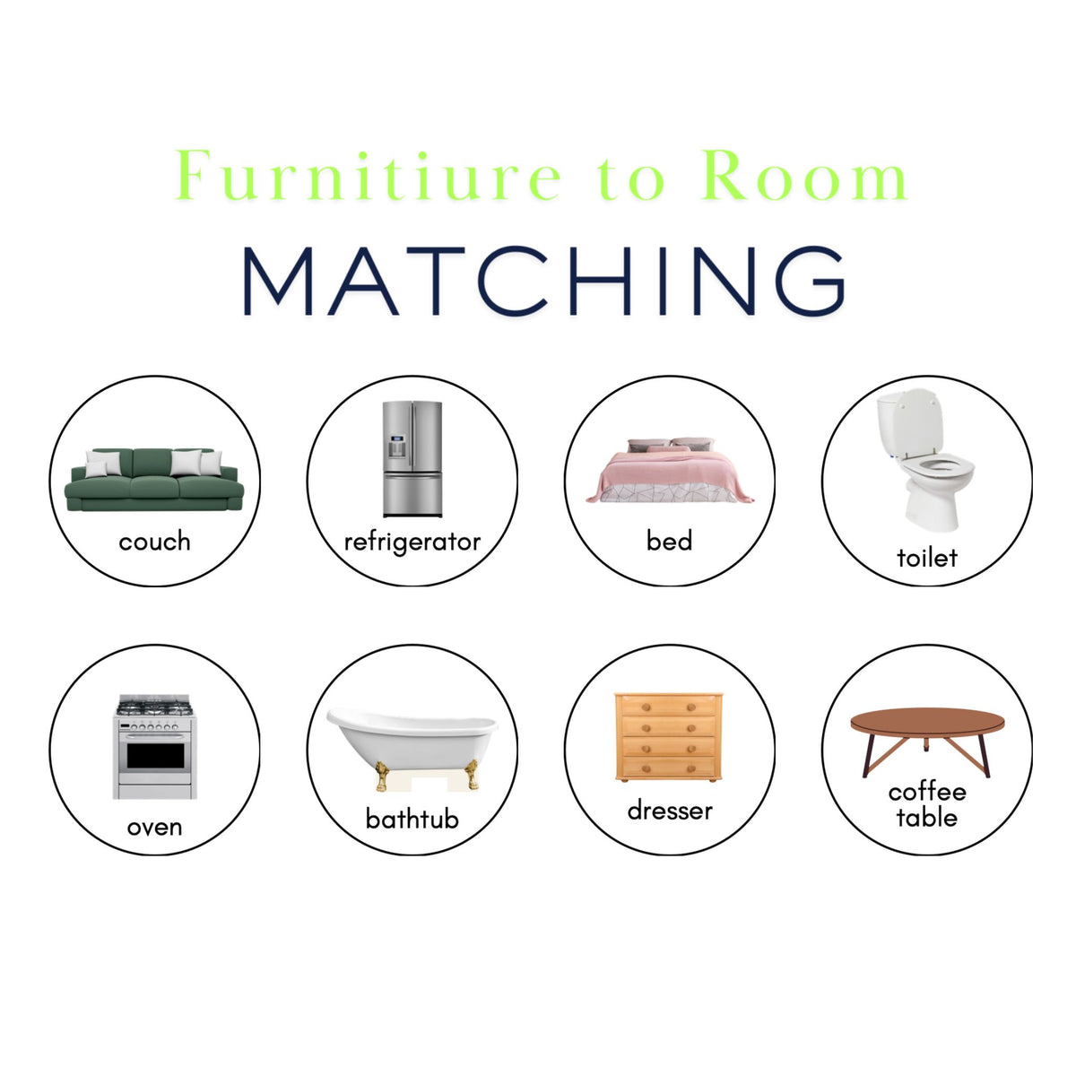 Furniture to Room Matching Activity Download