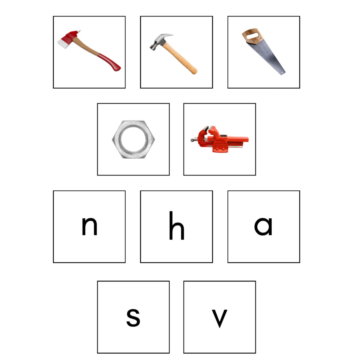 Tool-Themed Beginning Sounds Worksheet – Digital Download