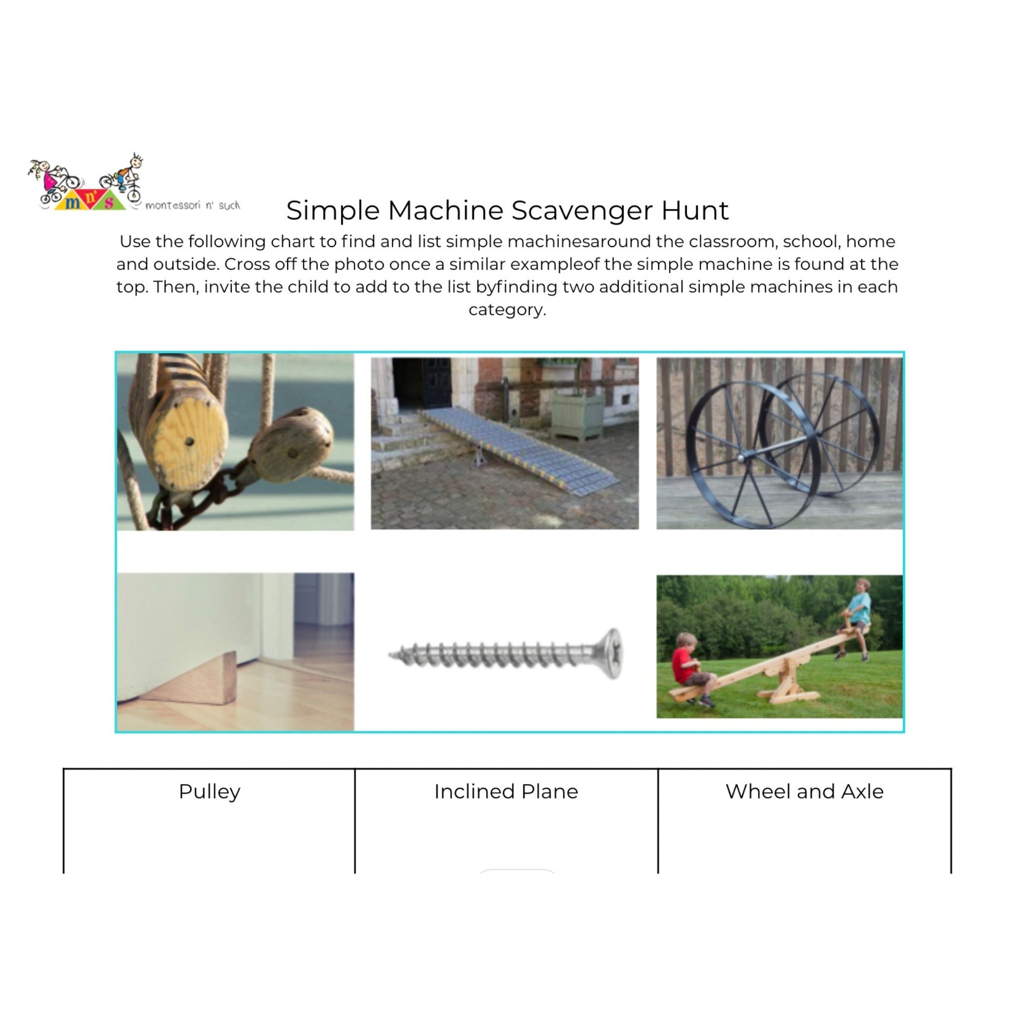 Simple Machine Scavenger Hunt