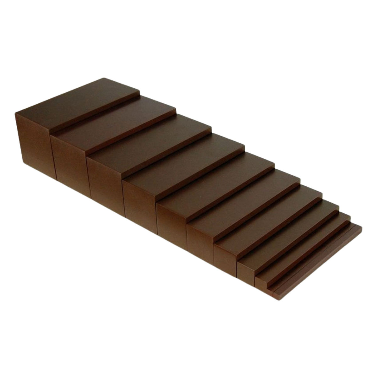 Brown Stair – Set of 10 Wooden Prisms