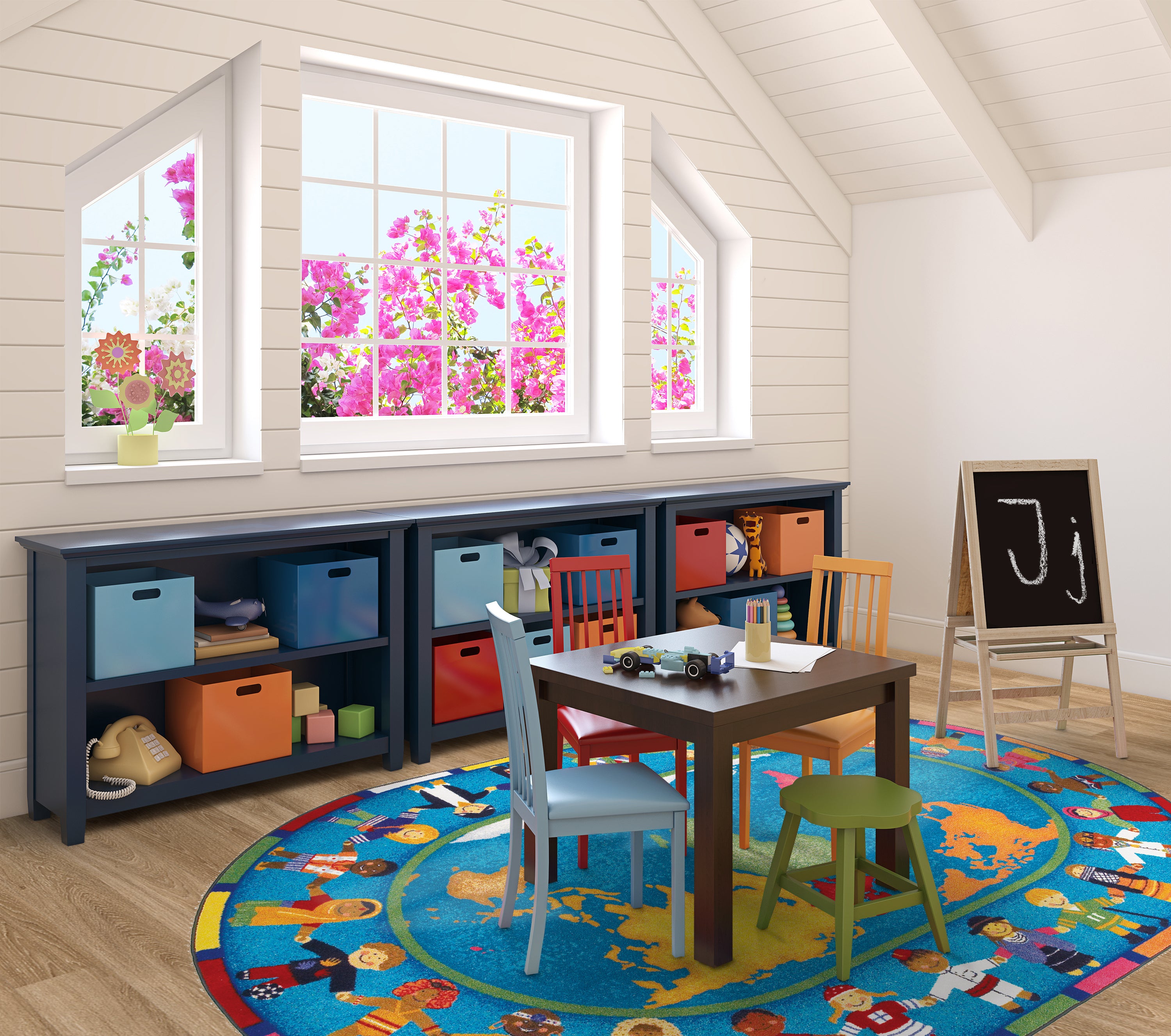 Rugs: Continents Hands Around The World Ellipse Rugs | Montessori-n-Such