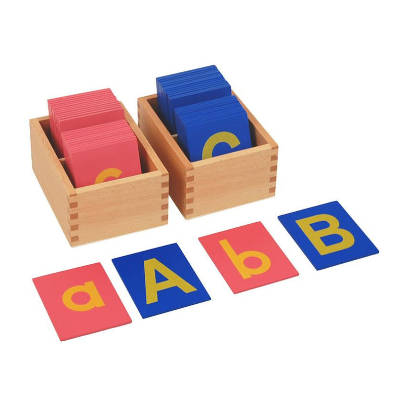 Lower and Capital Case Sandpaper Letters with Boxes