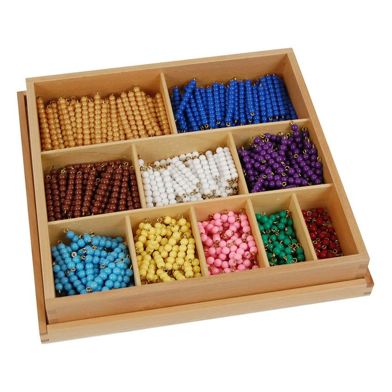 Montessori Bead Decanomial with Wooden Storage Box