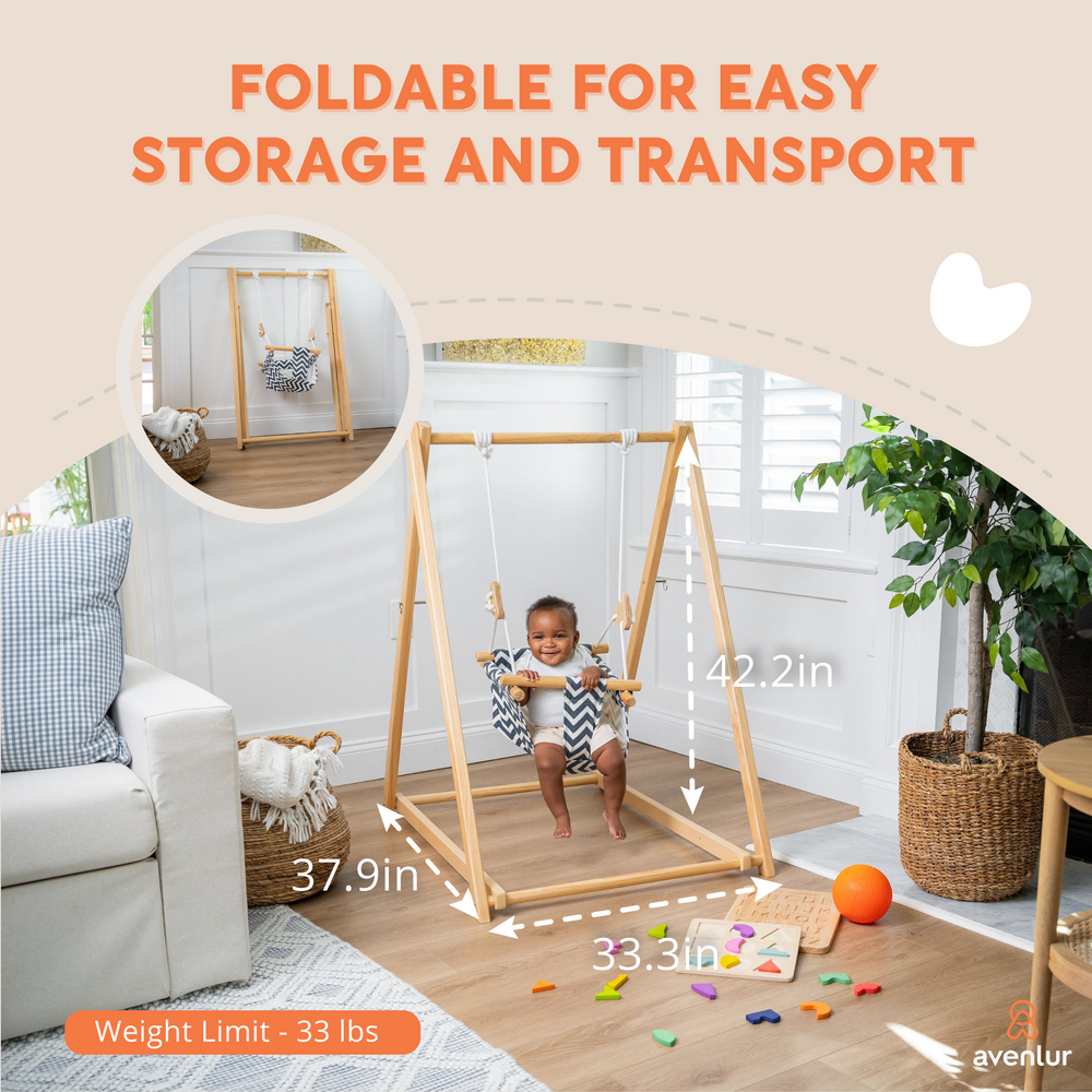 Furniture: Spruce | Foldable Baby Swing - Blue Wave