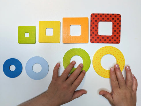Multi-Layer Nesting Wood Geometrical Shapes Puzzle