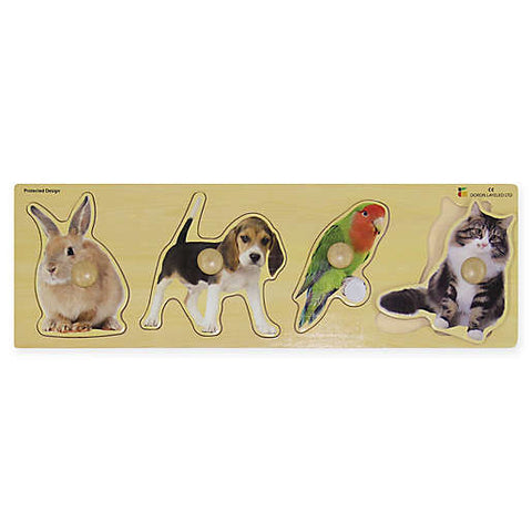 Baby/Toddler Puzzle: Giant Knobs Photo Images-Pets Montessori-n-Such