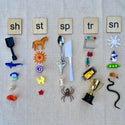 Bag Full of Blends & Digraphs Objects Kit (sh, sn, sp, st, tr) -With Wooden Tiles