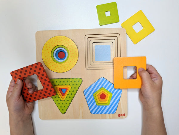 Multi-Layer Nesting Wood Geometrical Shapes Puzzle