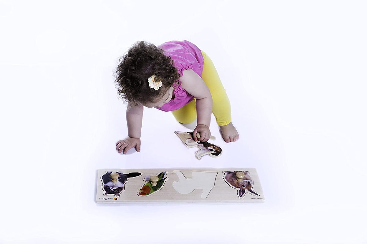 Baby/Toddler Puzzle: Giant Knobs Photo Images-Pets