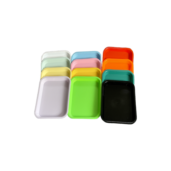 Tray: Medium Plastic Colored Rectangular