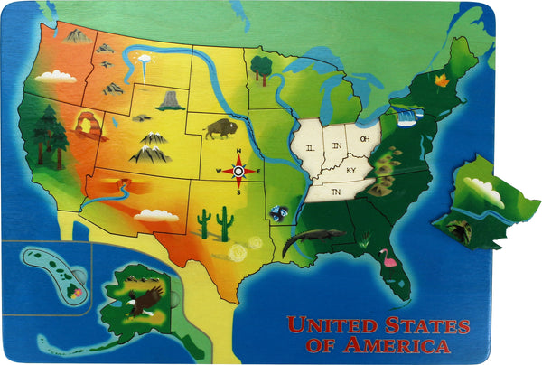 USA Photo Puzzle Map