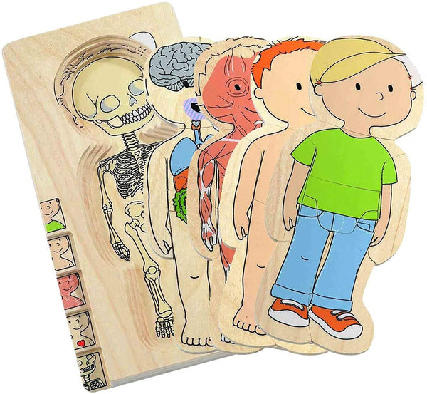 Multi-Layer Nesting Wood Puzzle: Your Body Boy 5 Layers