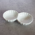 Dish: Scalloped 2 Section Porcelain Item# P7223