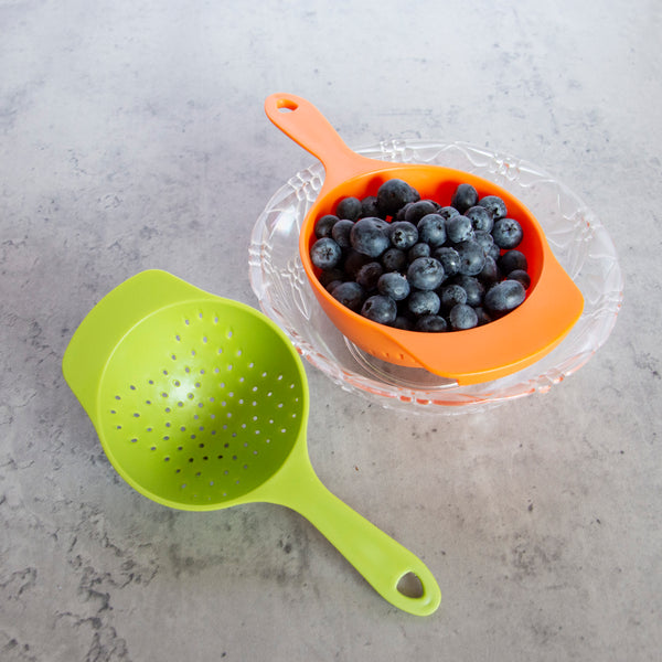 Food & Transfer Mini Colander/Scoop with Handles Set/2