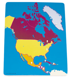 Continent Map: North America Wood Knob Puzzle 
